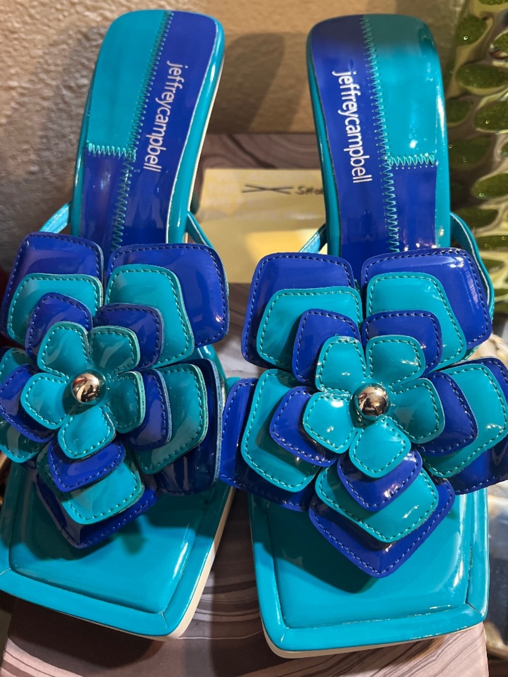 Brand New Jeffrey Campbell Planted Blue Combo Sandals